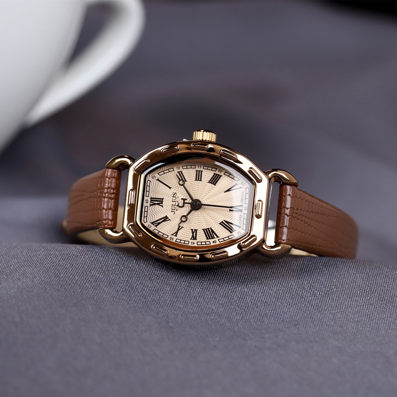 Luxury Watch Vintage - ジュリアス腕時計 JA-544 ヴィンテージデザインクラシッククォーツ時計小型ブラウンレザー腕時計防水 3ATM ドロップシッピング