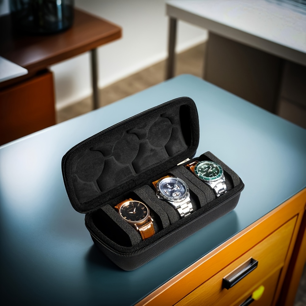Luxury Watch Travel Case - 1/2 PC 高級 3 スロット時計トラベルケース、時計収納ボックス、ハードシェル時計トラベルケース、機械式時計落下防止バッグ
