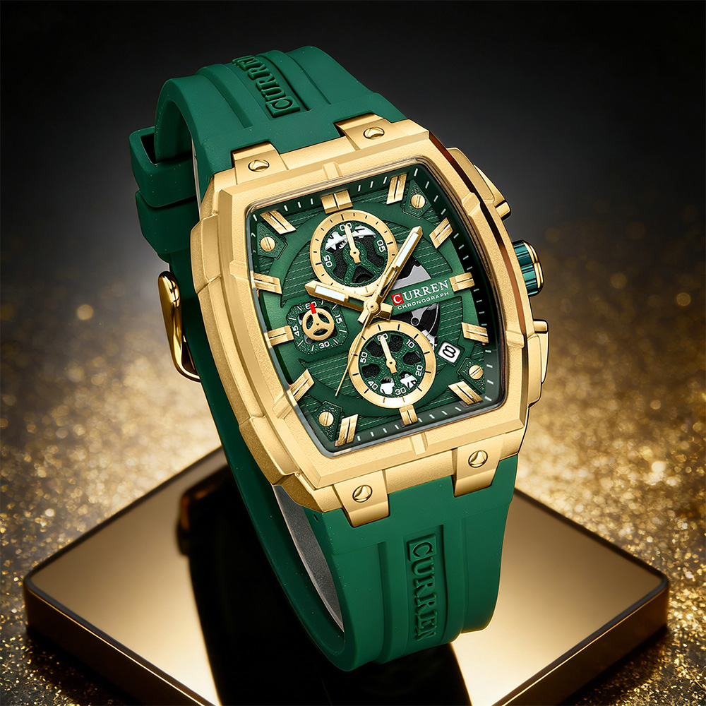 Luxury Watch Men - CURREN 高級ヴィンテージ腕時計 メンズ スポーツ クロノグラフ クォーツ腕時計