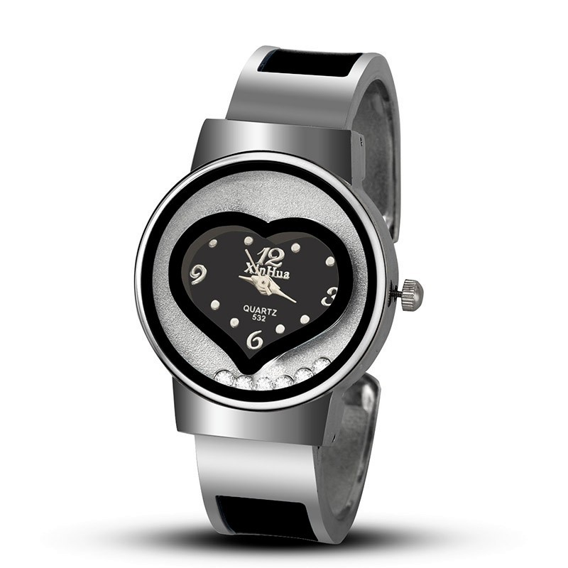 Open Heart Watch - UTHAI CE80 ファッショントレンディな女性の腕時計ハート型オープンブレスレット腕時計カジュアルかわいいクォーツ時計シンプルな時計ギフト