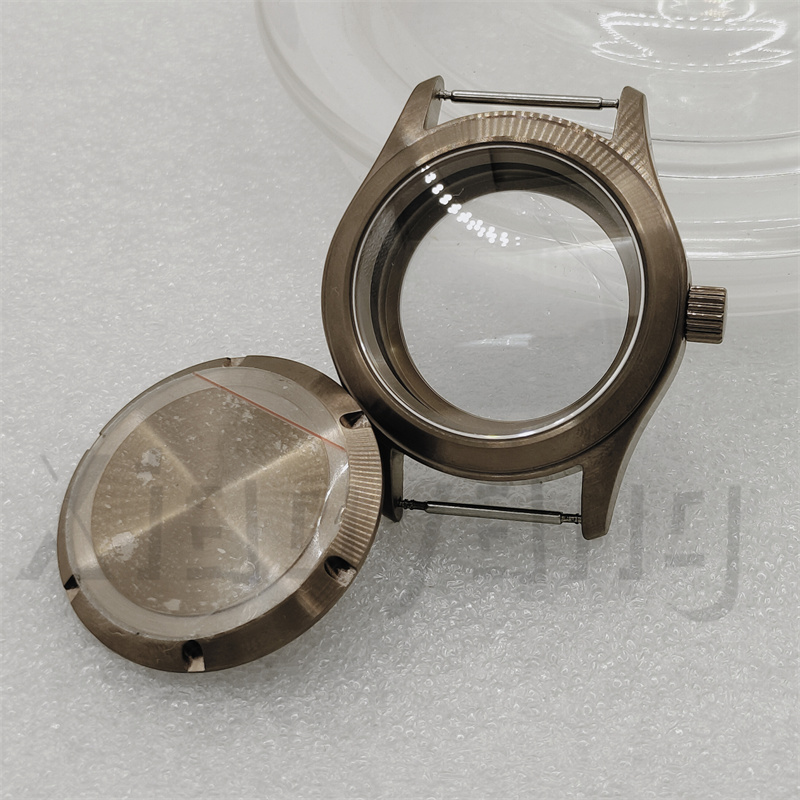 Bronze Case Watch - ブラスブロンズダイバーパイロット時計ケース、ブラッシュドウォッチケース、arブルードーム、サファイアクリスタルフィット、nh34、nh35、nh36、nh38、nh70、eta2824、pt5000、36mm、39mm