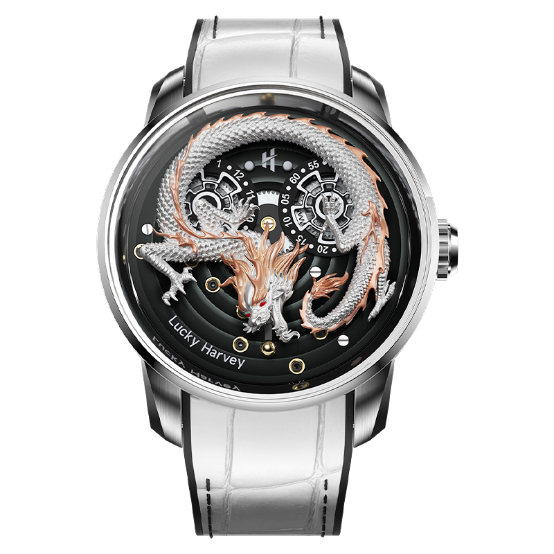 Luxury Watch China - ラッキーハーベイ 高級中国龍柄腕時計 メンズ 自動巻き サファイアガラス ビジネスパーティー向け