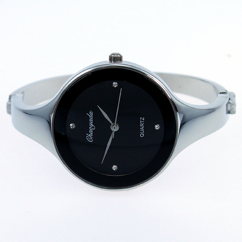Luxury Watch Lady - 女性用ステンレススチールクォーツ時計,ラウンドカフ,女の子用ブレスレット,カジュアルファッション,新品