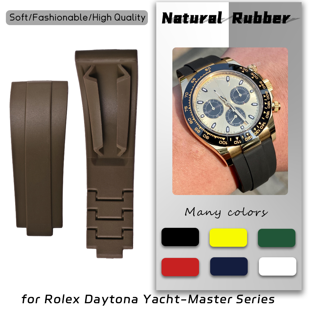 Luxury Watch Expensive - 20 ミリメートル 21 ミリメートル品質天然ゴム時計ストラップロレックスサブマリーナーデイトナ GMT ヨットマスターシリコンアーチ型時計バンド卸売