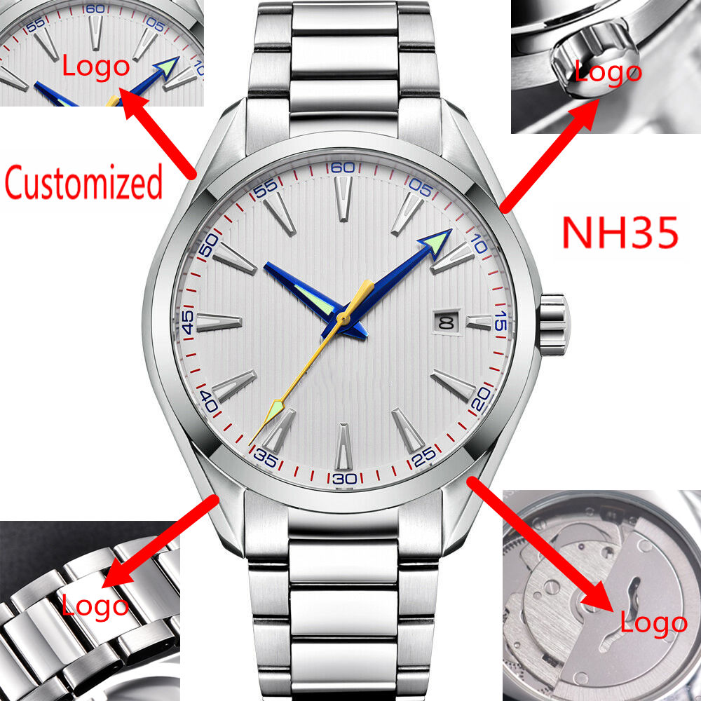 Luxury Watch Safe - カスタムロゴ 41 ミリメートル男性ミヨタ/NH35 自動巻き時計カレンダー日付機械式腕時計サファイアガラス高級トップブランド腕時計