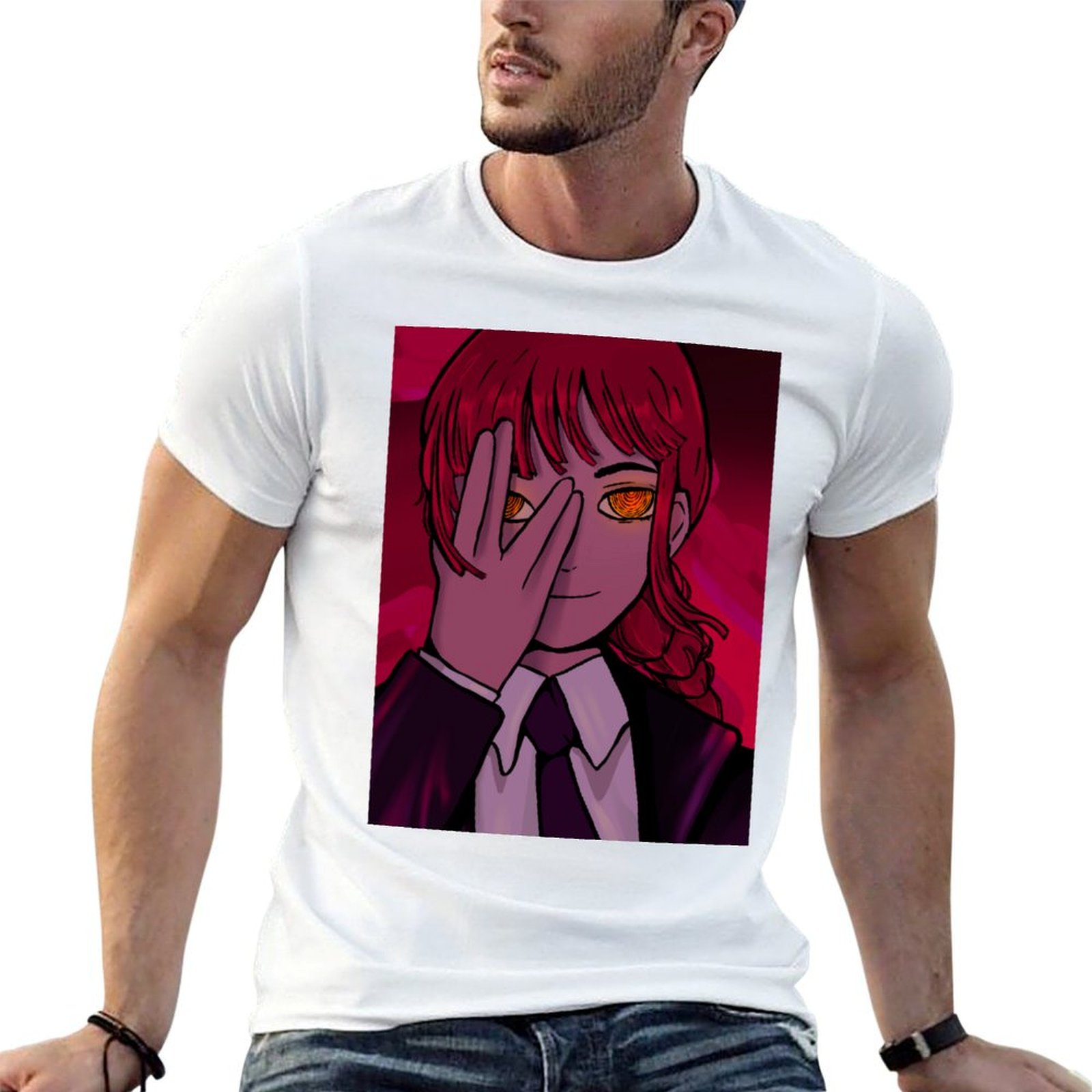 Luxury Watch China - マキマは男性用のTシャツ、綿の面白い男性用Tシャツ、高級男性用Tシャツ、綿100％のTシャツを見ています。