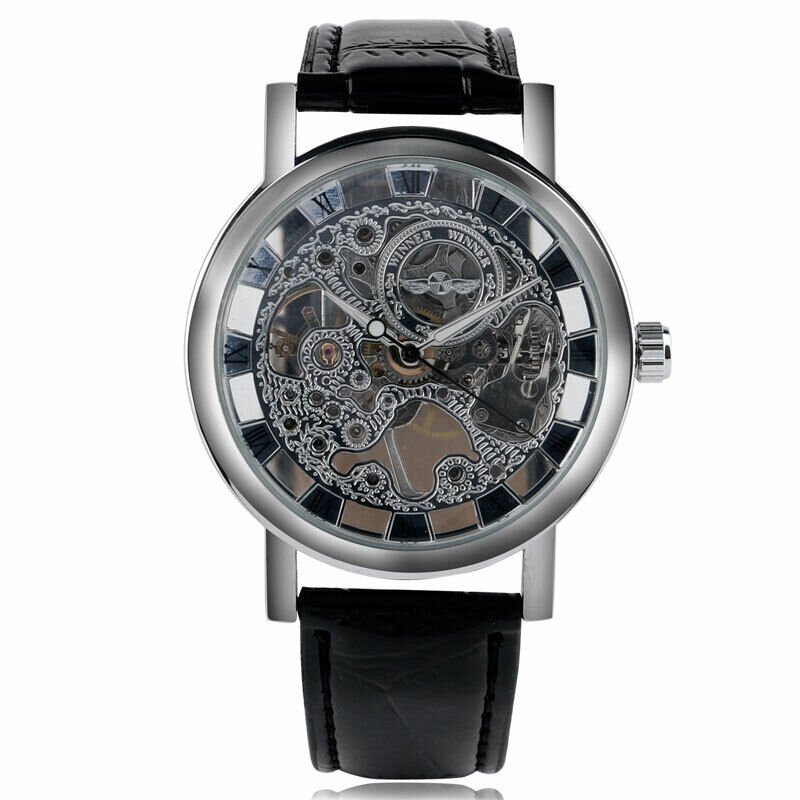 男性用高級ブランド時計,レザーストラップ,メカニカルスケルト - Luxury Watch Nice のレビューと価格