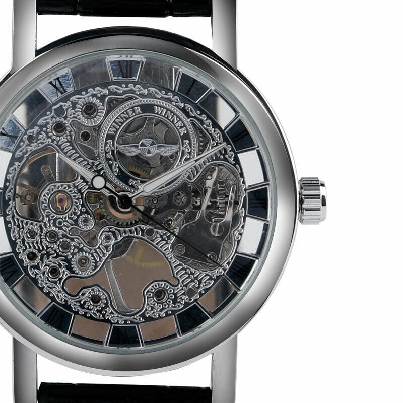 男性用高級ブランド時計,レザーストラップ,メカニカルスケルト - Luxury Watch Nice のレビューと価格