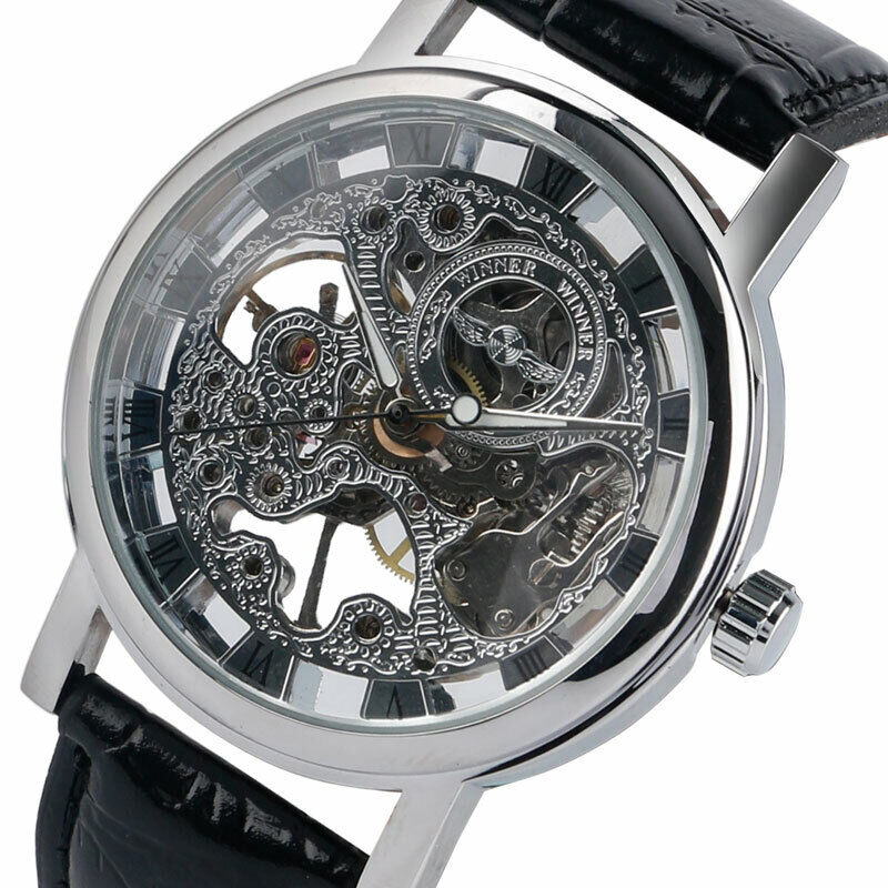 男性用高級ブランド時計,レザーストラップ,メカニカルスケルト - Luxury Watch Nice のレビューと価格