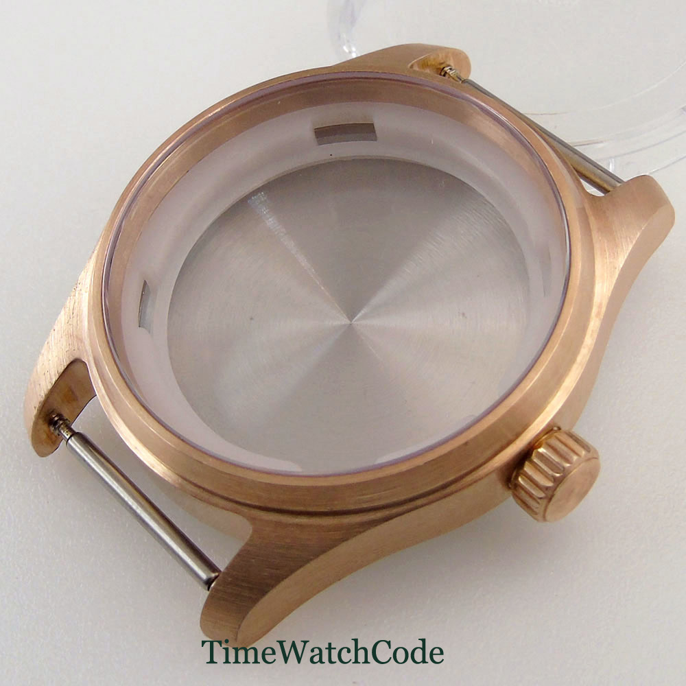 39 ミリメートルパイロットダイバーウォッチケースソリッドブ - Bronze Case Watch のレビューと価格