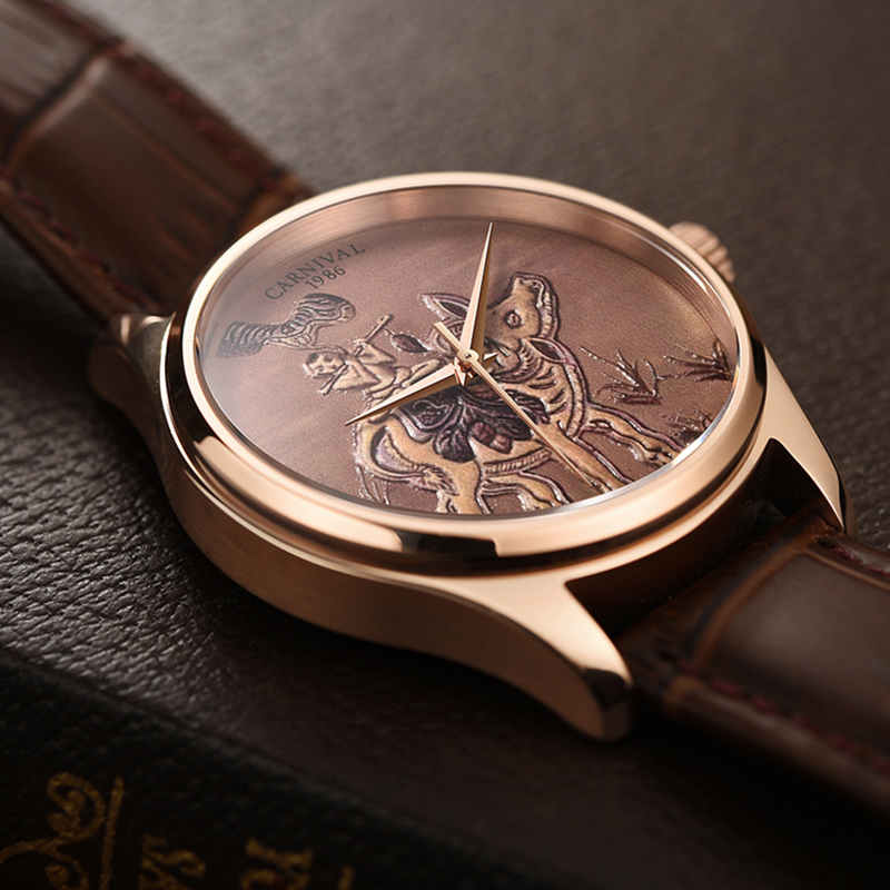カーニバルブランドファッション干支牛ローズゴールド機械式時計 - Zodiac Luxury Watch のレビューと価格