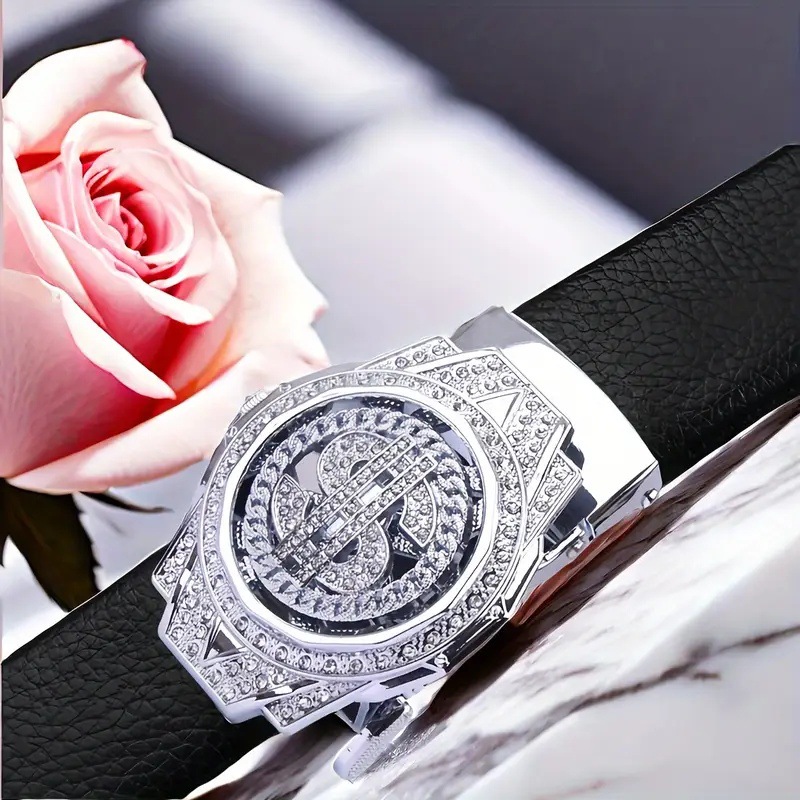 新しい高級ゴールデン時計バックルブラウン Pu レザーメンズ - Luxury Watch China のレビューと価格