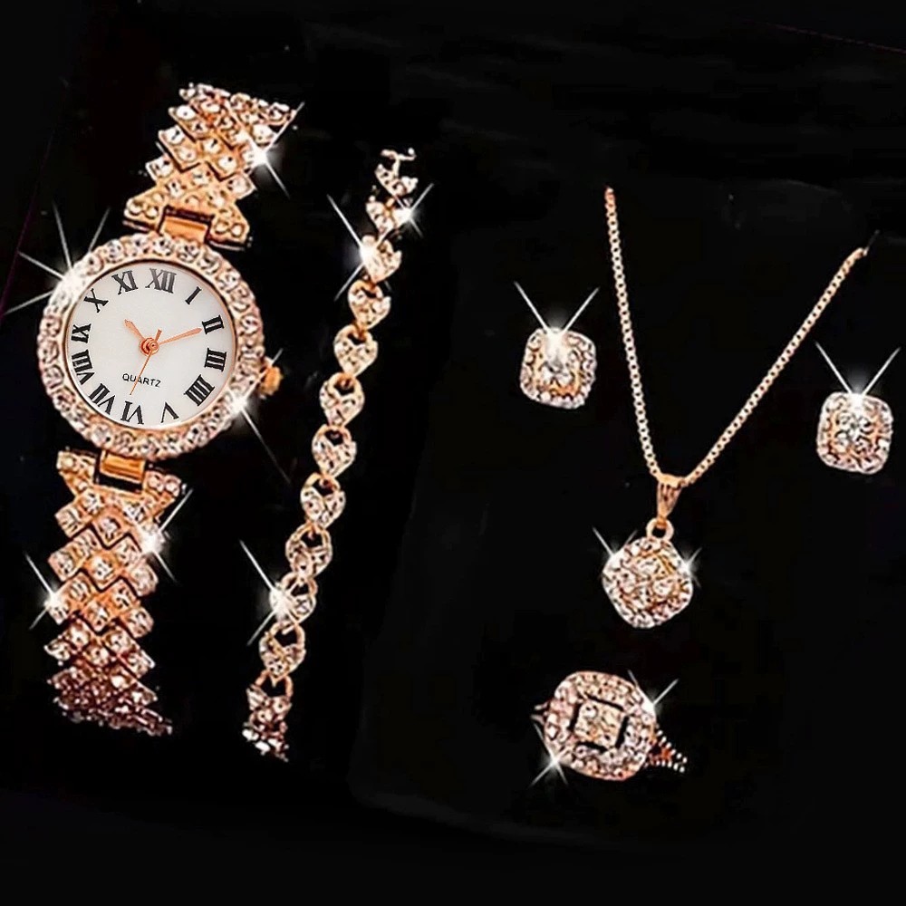 6 ピース/セット高級ラインストーン女性用腕時計ファッション - Luxury Watch Travel Case のレビューと価格