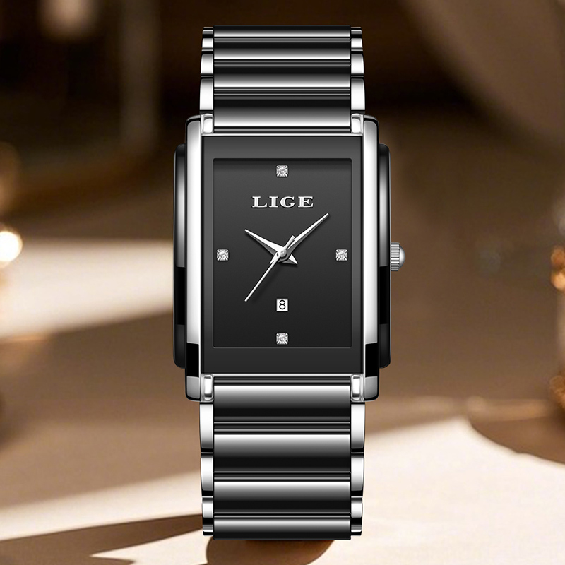 LIGE 新しい高級女性腕時計エレガントなセラミッククォーツ - Luxury Watch Travel Case のレビューと価格