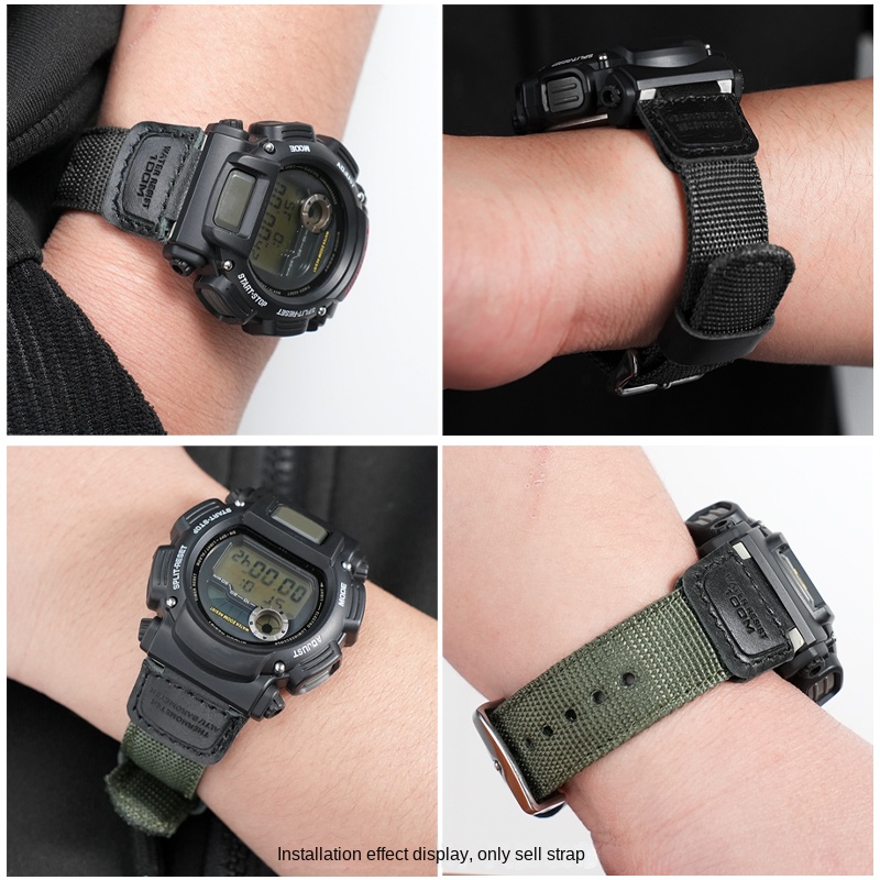 男性用防水ファブリックウォッチバンド,ミリタリーグリーン,1 - Luxury Watch Casio のレビューと価格