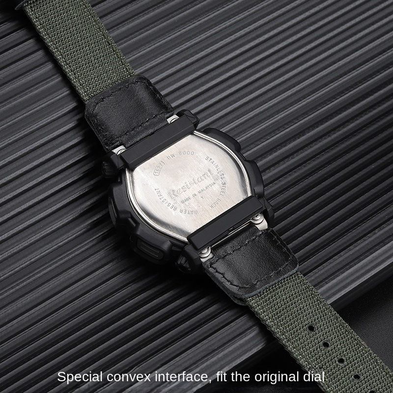 男性用防水ファブリックウォッチバンド,ミリタリーグリーン,1 - Luxury Watch Casio のレビューと価格