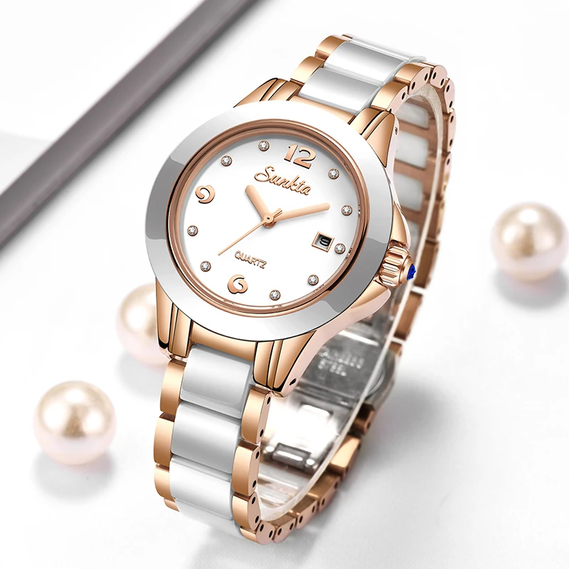 Sunkta ファッションカジュアルクォーツ女性腕時計エレガ - Luxury Watch Lady のレビューと価格