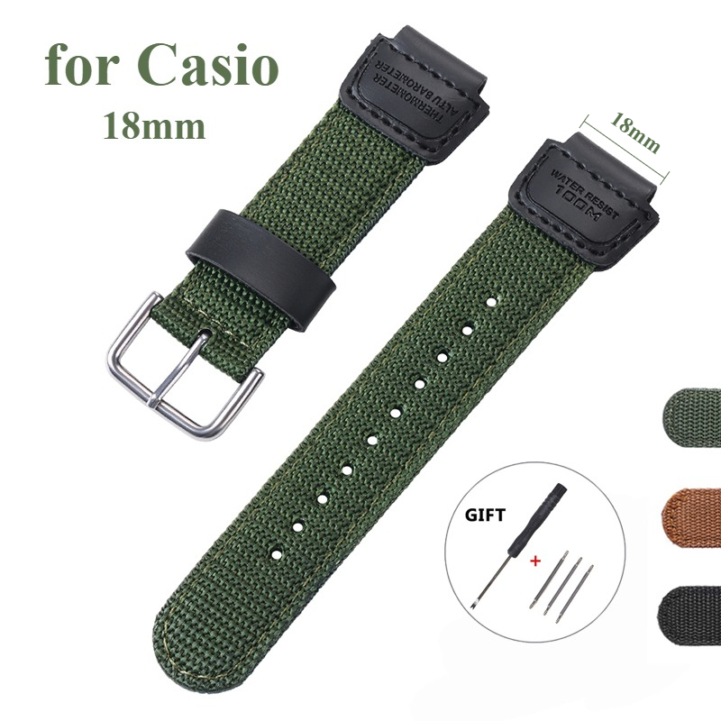 ナイロン時計ストラップ 18 ミリメートル男性キャンバススポ - Luxury Watch Casio のレビューと価格