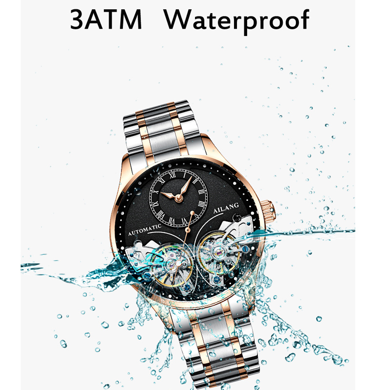 AILANG 真新しいファッションダブルトゥールビヨン腕時計 - Open Heart Watch のレビューと価格