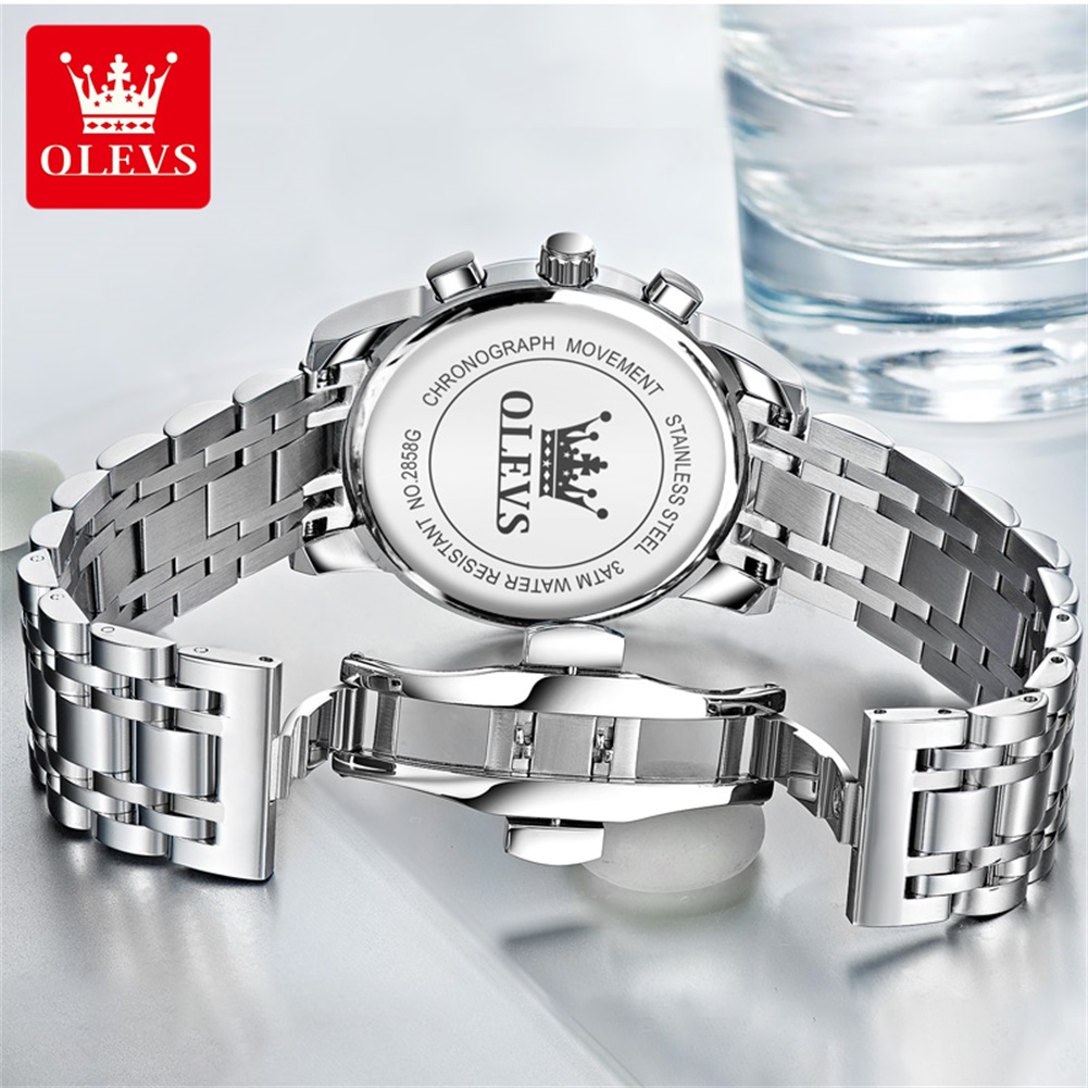OLEVS 人気のメンズ腕時計ステンレススチールブラックムー - Luxury Watch Men のレビューと価格