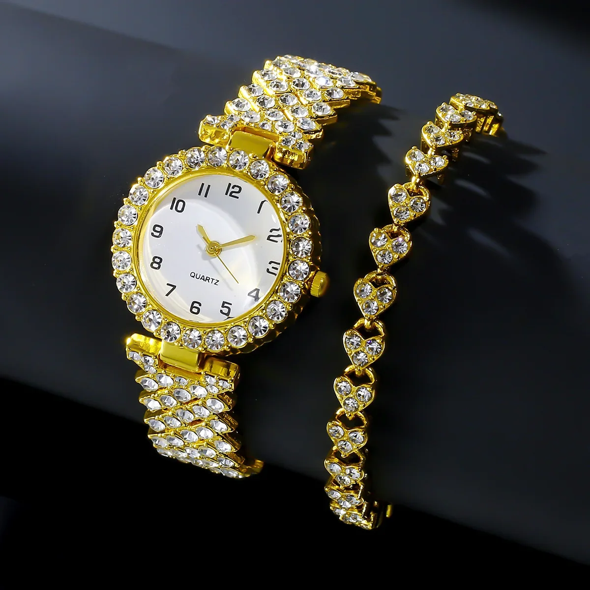 1 個/2 個高級ファッション女性腕時計セットシルバーストラ - Luxury Watch Lady のレビューと価格