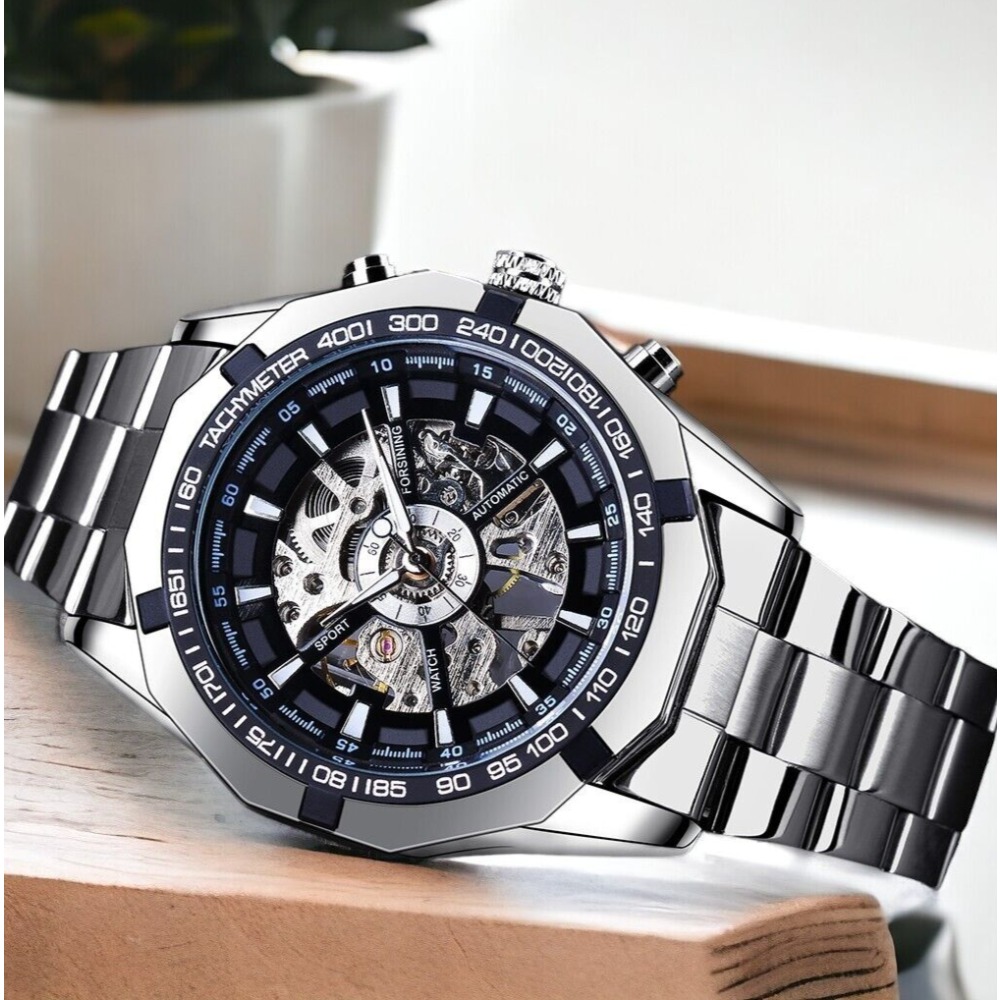 FORSINING ブランド自動自動風スケルトン機械式メンズ - Luxury Watch Nice のレビューと価格