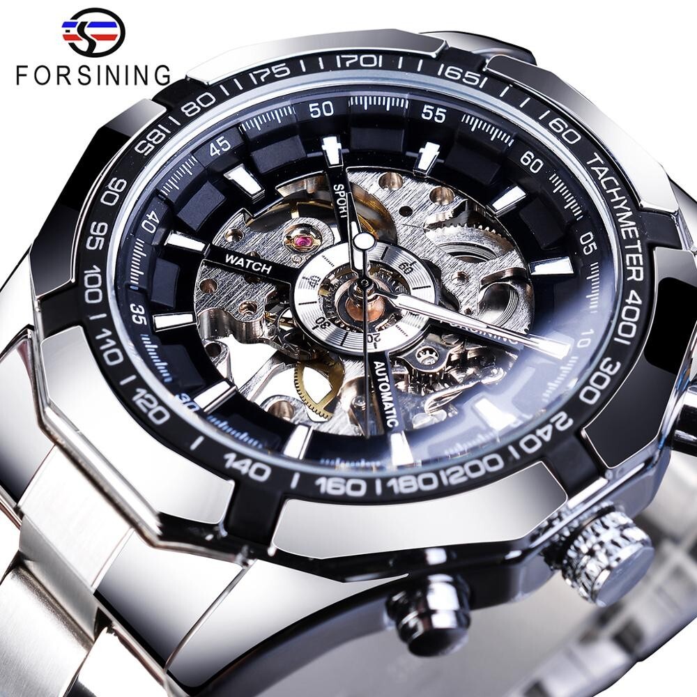 FORSINING ブランド自動自動風スケルトン機械式メンズ - Luxury Watch Nice のレビューと価格
