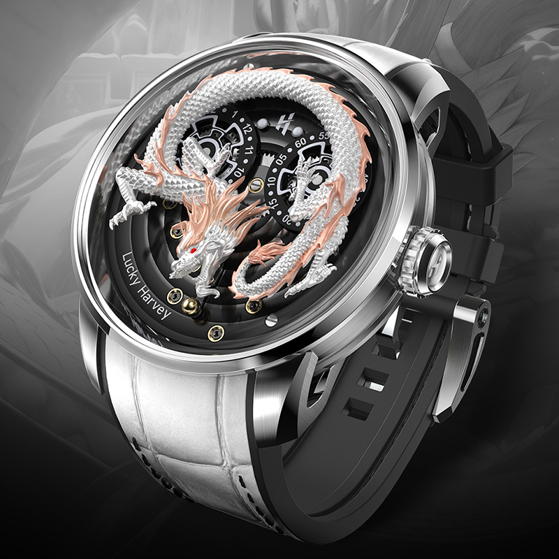ラッキーハーベイ 高級中国龍柄腕時計 メンズ 自動巻き サフ - Luxury Watch China のレビューと価格