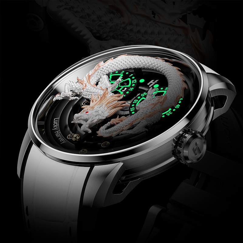 ラッキーハーベイ 高級中国龍柄腕時計 メンズ 自動巻き サフ - Luxury Watch China のレビューと価格