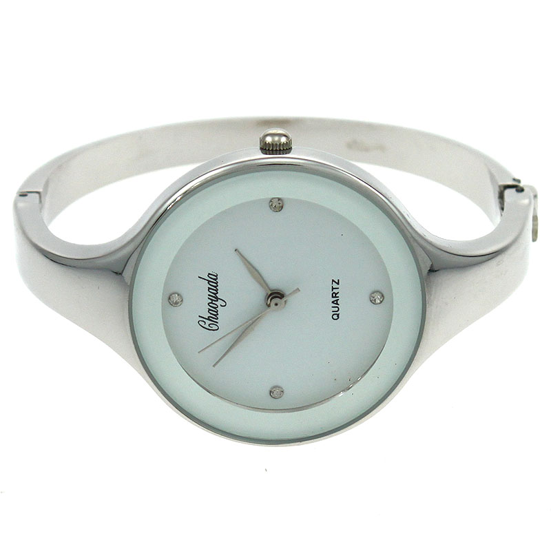 女性用ステンレススチールクォーツ時計,ラウンドカフ,女の子用 - Luxury Watch Lady のレビューと価格