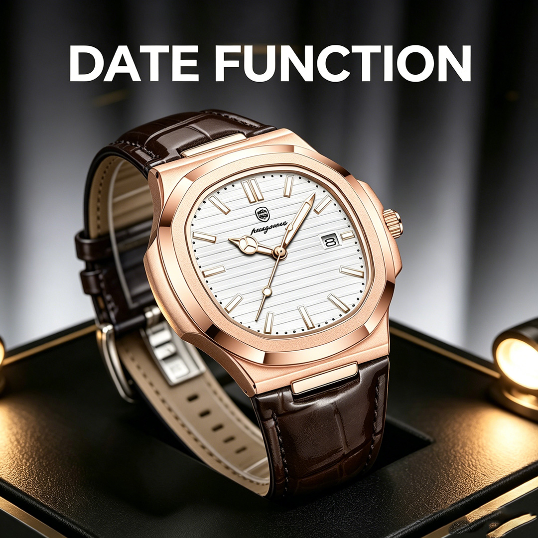 PAAZOMU トップ高級スクエアマンウォッチ高品質レザーク - Luxury Watch Nice のレビューと価格