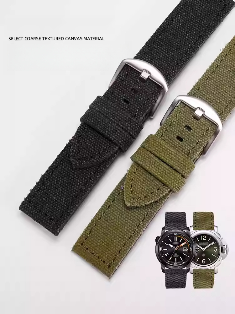 キャンバス + 牛革時計ストラップユニバーサルフラットインタ - Luxury Watch Casio のレビューと価格