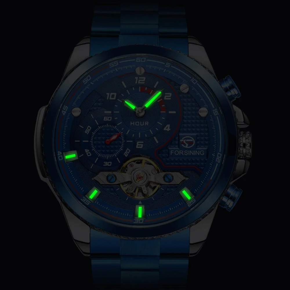 高級ブランドブルー男性機械式時計自動巻きスポーツステンレスス - Luxury Watch Nice のレビューと価格